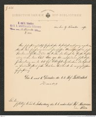 k.k. naturhistorisches Hofmuseum, Intendanzakten 1885-1896 (Hauer), Aktenzahl Z.552/1893, Seite 1